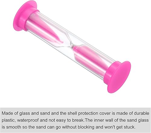 Miniatura 3 de PATIKIL Temporizador de arena de 1 minuto, 4 piezas pequeño reloj de arena con cubierta de plástico, vidrio de arena de cuenta regresiva para