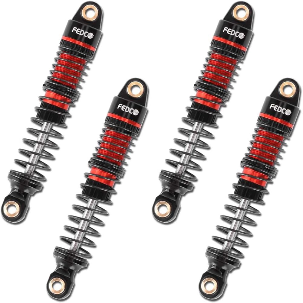 DSS18 TRX4M Shocks 59MM Oil-Filled Shock Absorber CNC Long Threaded Oil Damper For TRX4MT TRX4M Upgrades 1/18 RC Crawler,Dual Spring Suppresses Minor Vibrations and Absorbs Major Impacts