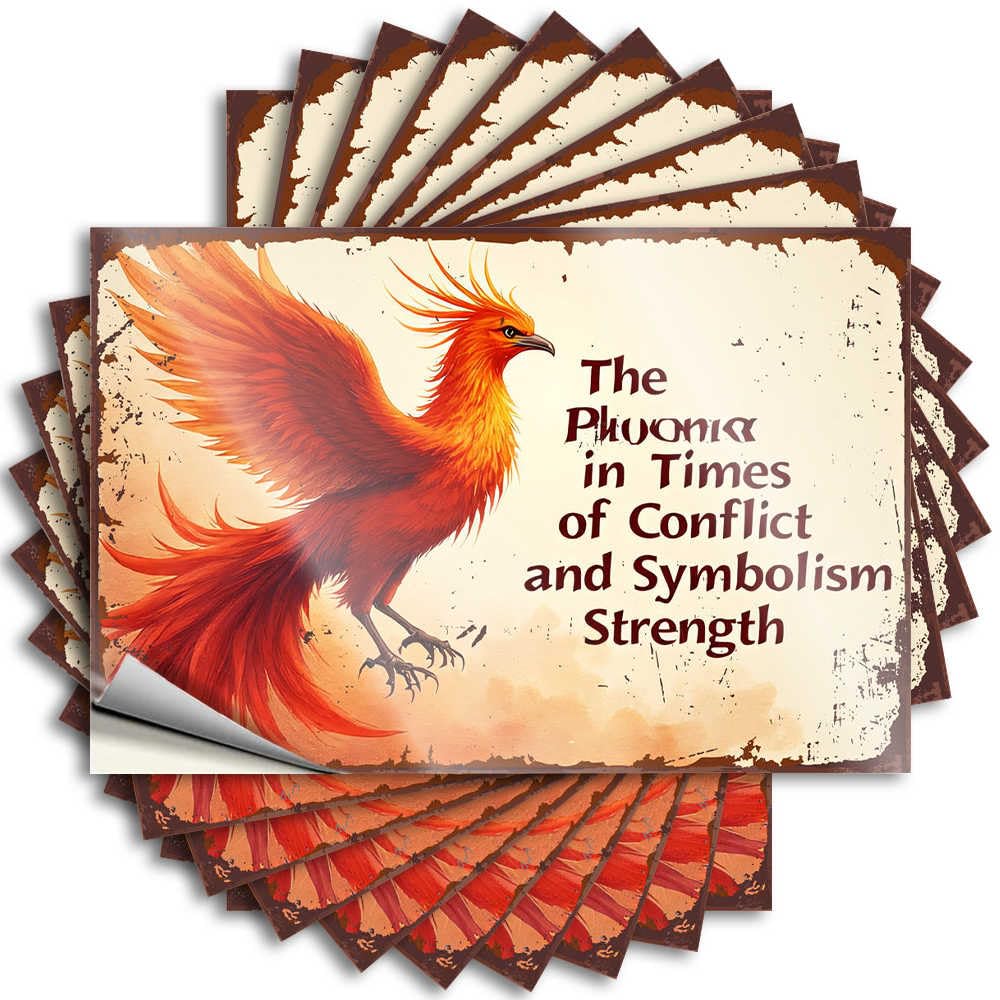 Core Decal Aesthetic Decals, Tiki Bar Accessories Cute Pattern Design for Mom Notebook | Garage Removable Vinyl The Phoenix: Symbol of Strength Amidst Conflict(6X9CM)