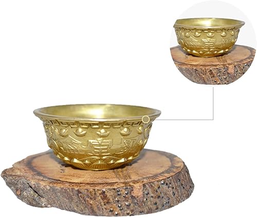 Miniatura 3 de Estatua del cuenco del tesoro de latón hecho a mano del folk chino