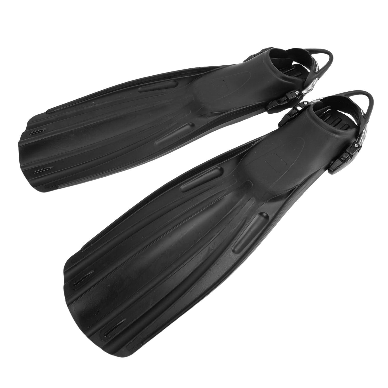 Aletas de Apnea Profesionales Negras S |Aletas Largas Ajustables de TPR para Nadar con Snorkel y Bolsa con Correas