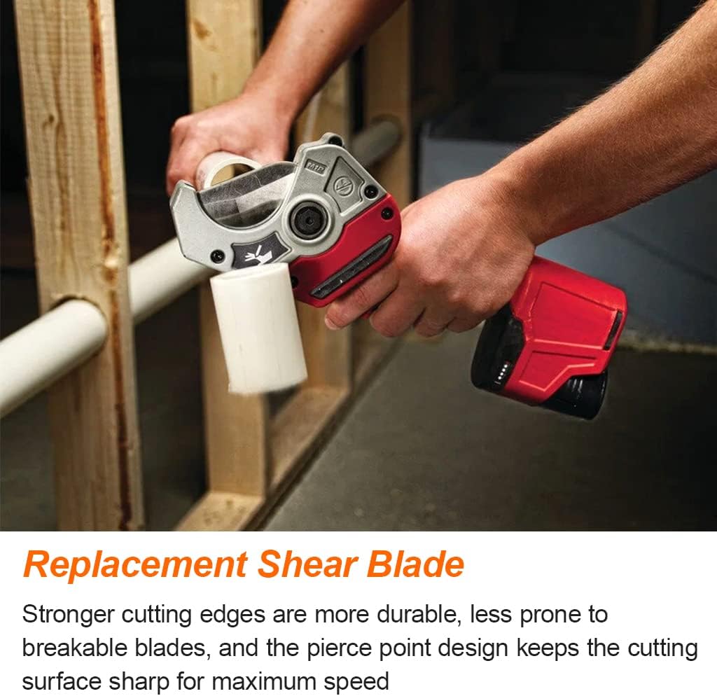 2Pack 48-44-0405 M12 Replacement Shear Blade Compatible with Milwaukee, PVC Plastic Pipe Replaceable Blade for 2470-20, 2470-21 Shear Tool, Cuts PVC, ABS, CPVC, PEX Tubing Rubber Hose