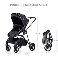 Vista 8 de Infant Newborn Baby Stroller - 2 in 1 Pram Stroller with Reversible Seat, for 0-36 Months Babies