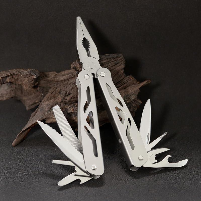 11-in-1 Multi tool with Pocket Knife, Needle Nose Pliers,Gifts for Men, Camping Gear, Hiking, Simple Repair