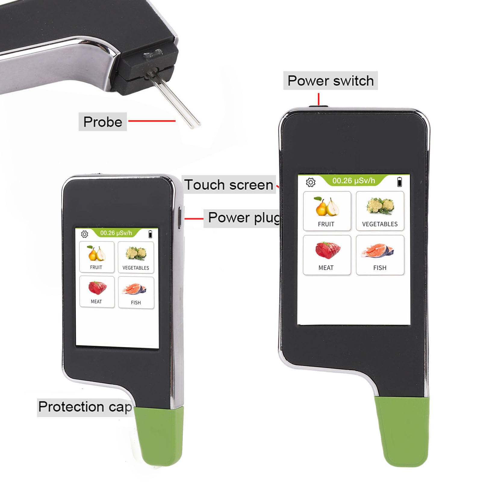 Probador de Nitrato Digital Portátil, Detector de Nitrato de Alimentos para Carne de Pescado Carne Vegetal, 0-99999 Mg/kg de Alta Precisión Detector de Seguridad Alimentaria