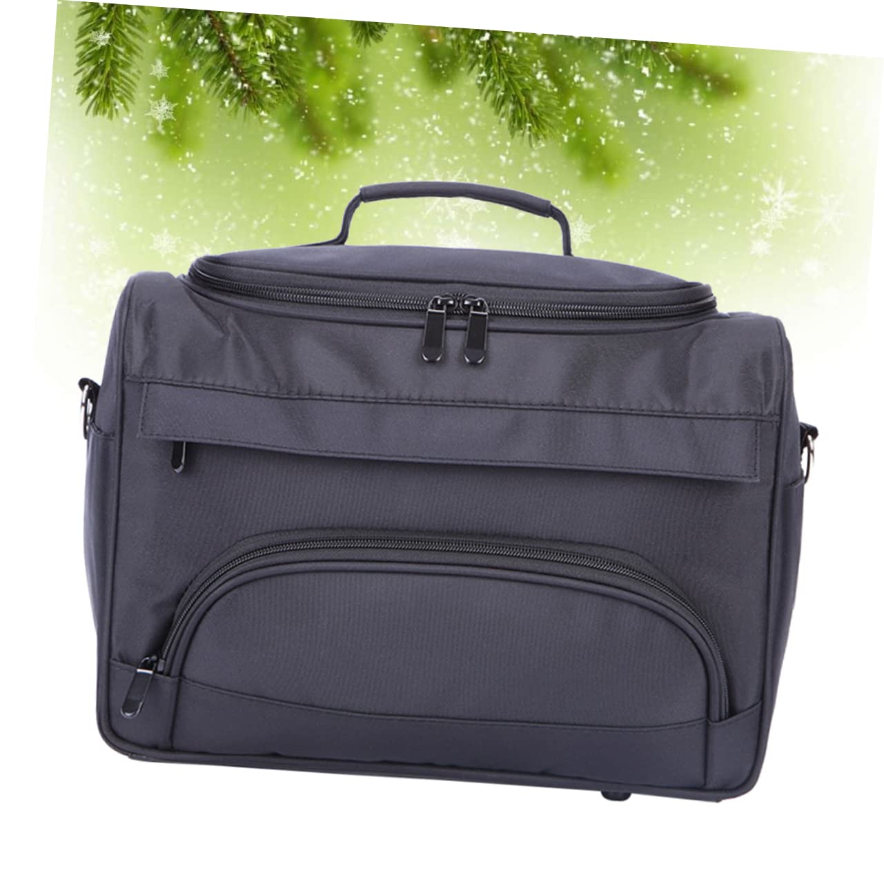 Healvian Paquet Organisateur Pratique pour Outils de Coiffure de Rangement Bandoulière en Tissu Noir et Design Multi-Compartiments pour Matériel de Salon de Coiffure Professionnel