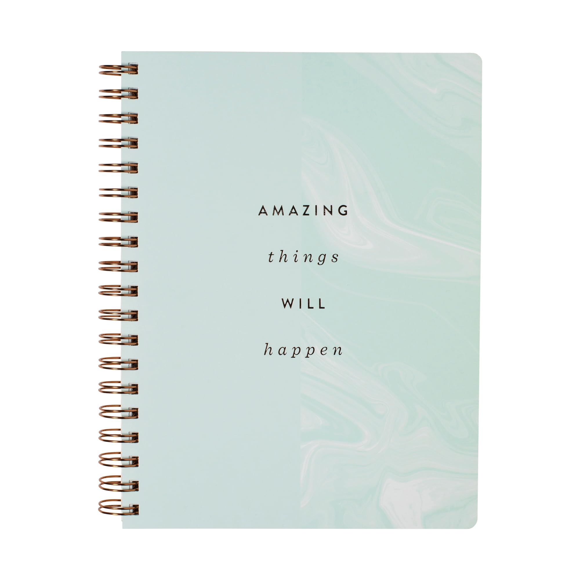 Fringe Studio Spiral Notebook Journal, Amazing Things Marble, Paperback Cover, Front Storage Pocket, Narrow Ruled, 7.8" W X 9.75" H, 192 Pages (977149)