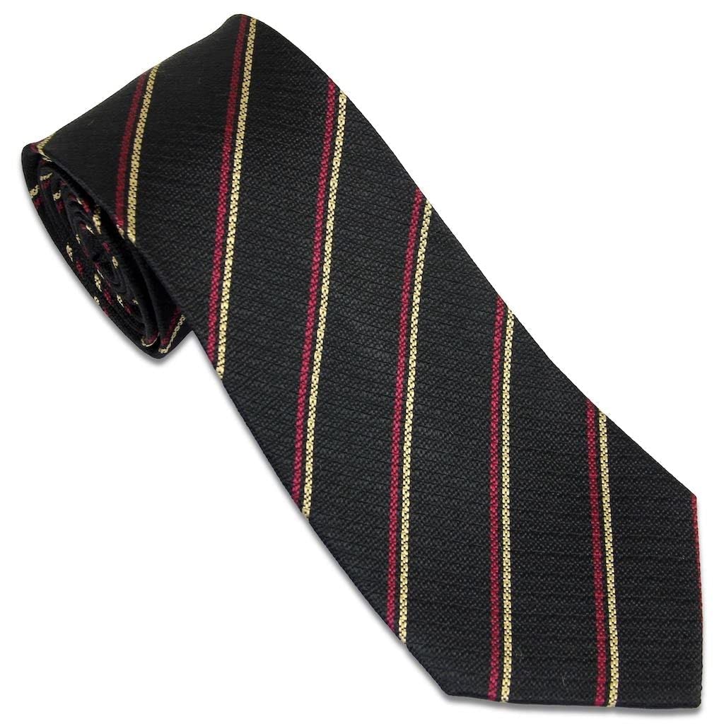 The Regimental Shop Men's Black/Red/Gold Cheshire Regit Silk Non Crease Regital Tie (Town Colours)