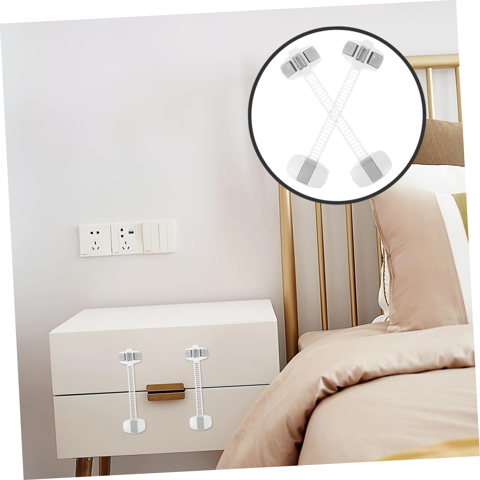 Didiseaon 10pieza Cerradura De Seguridad Para Armario Protector Multifunción Cerradura De Protección Para Bebés Para Puertas De Cocina Materiales Resistentes Previene Lesiones De Manos De