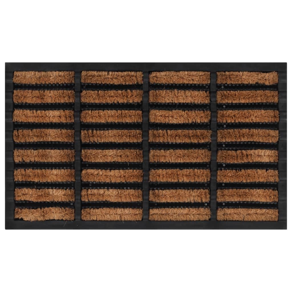 Caucho Fibra de Coco Felpudo 45x75 cm | Parte inferior de goma antideslizante, que absorbe la suciedad, aspiradora, plegable, para interior y exterior