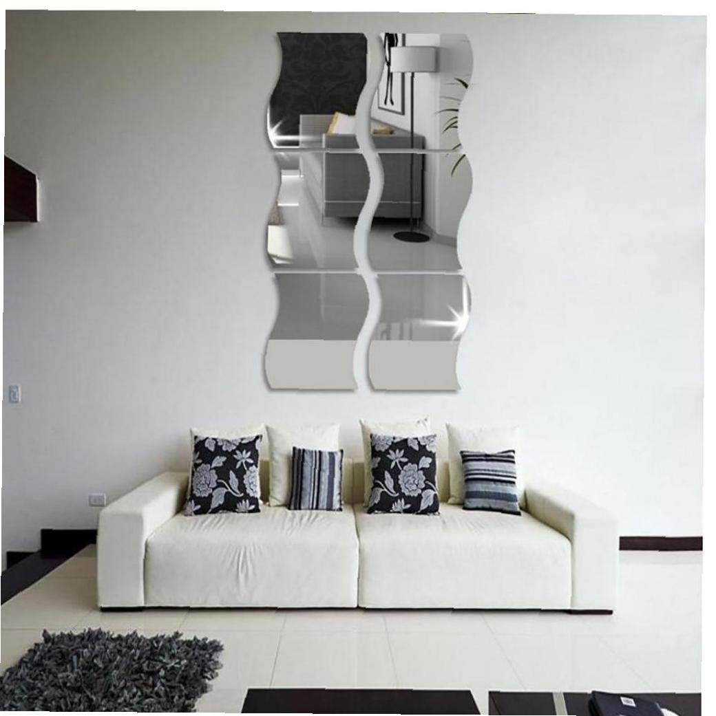 Casecover 6 Pieces Removable Acrylic Mirror Setting Wall Sticker Decal For Home Living Room Bedroom Decor Wall Mirror