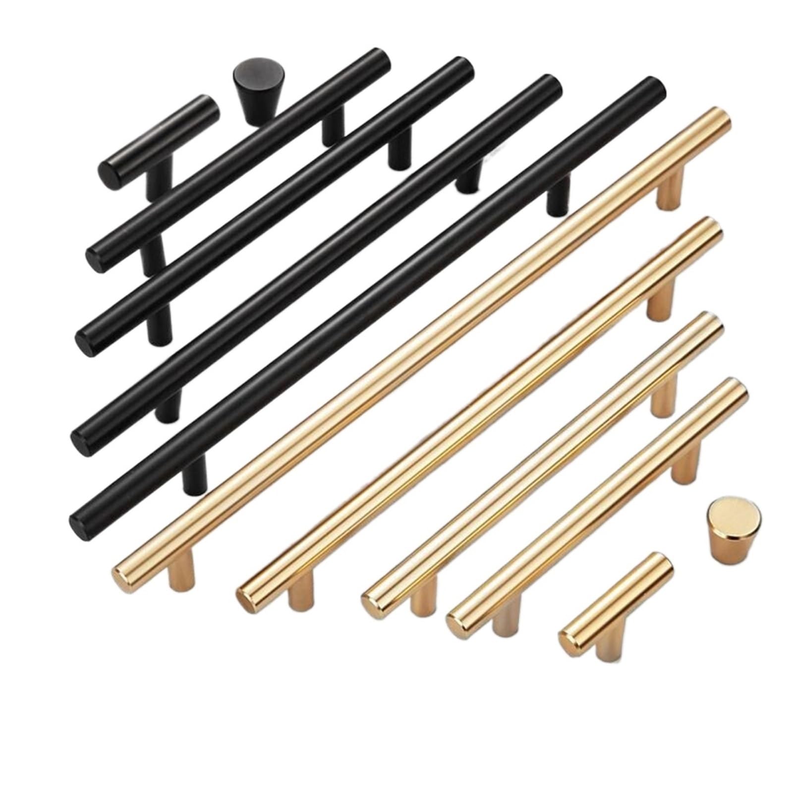ZRHWSPD Brushed Nickel Cabinet Pulls Stainless Steel Straight Cupboard Handles Knobs Brushed Black Gold Kitchen Door Cabinet Pull Furniture(Black 224mm)