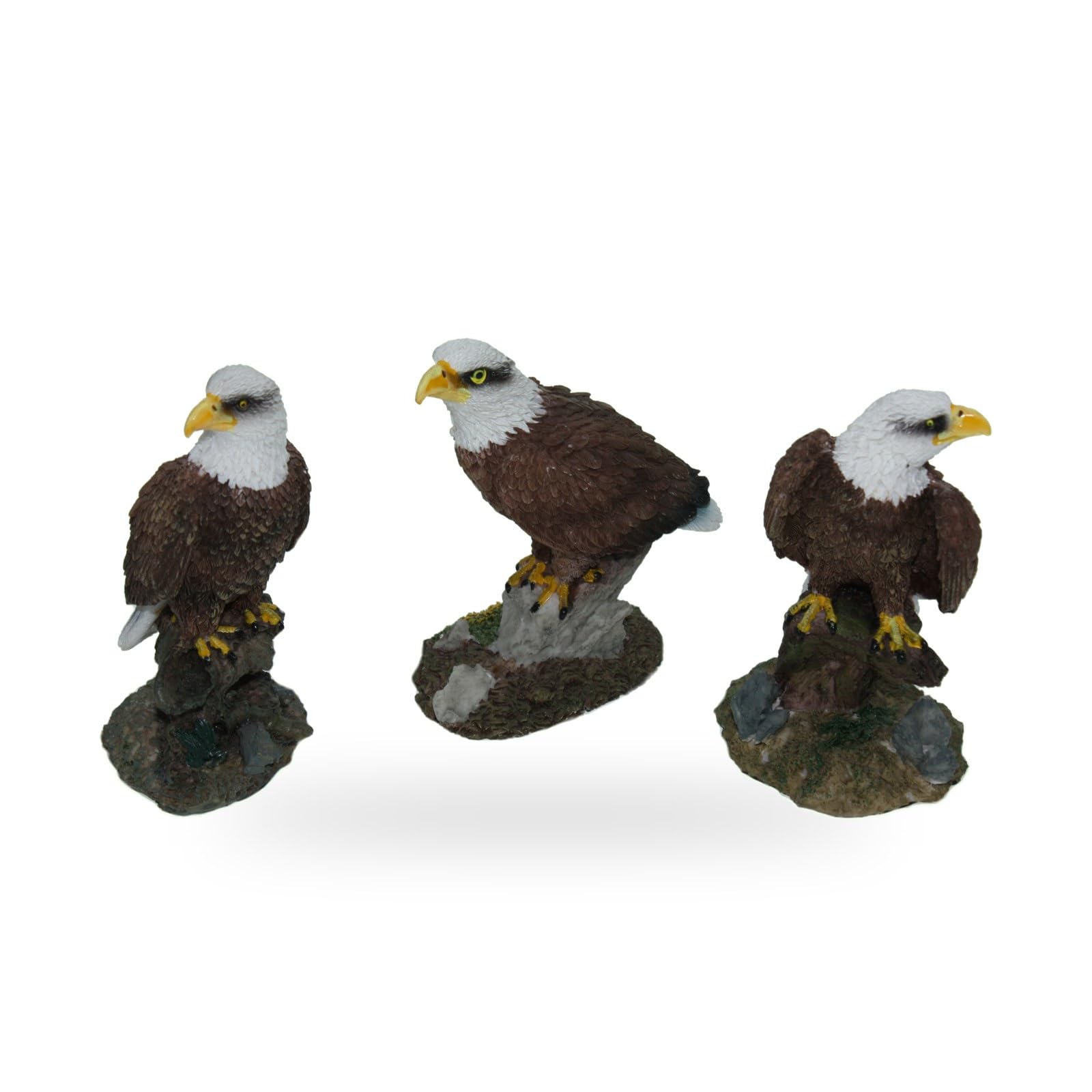 Cornelißen Polyresin Animal Figurine Bald Eagle, Set of 3