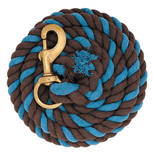 Weaver Leather Cotton Lead Rope Chocolate/Hurricane Blue, 5/8 x 10'