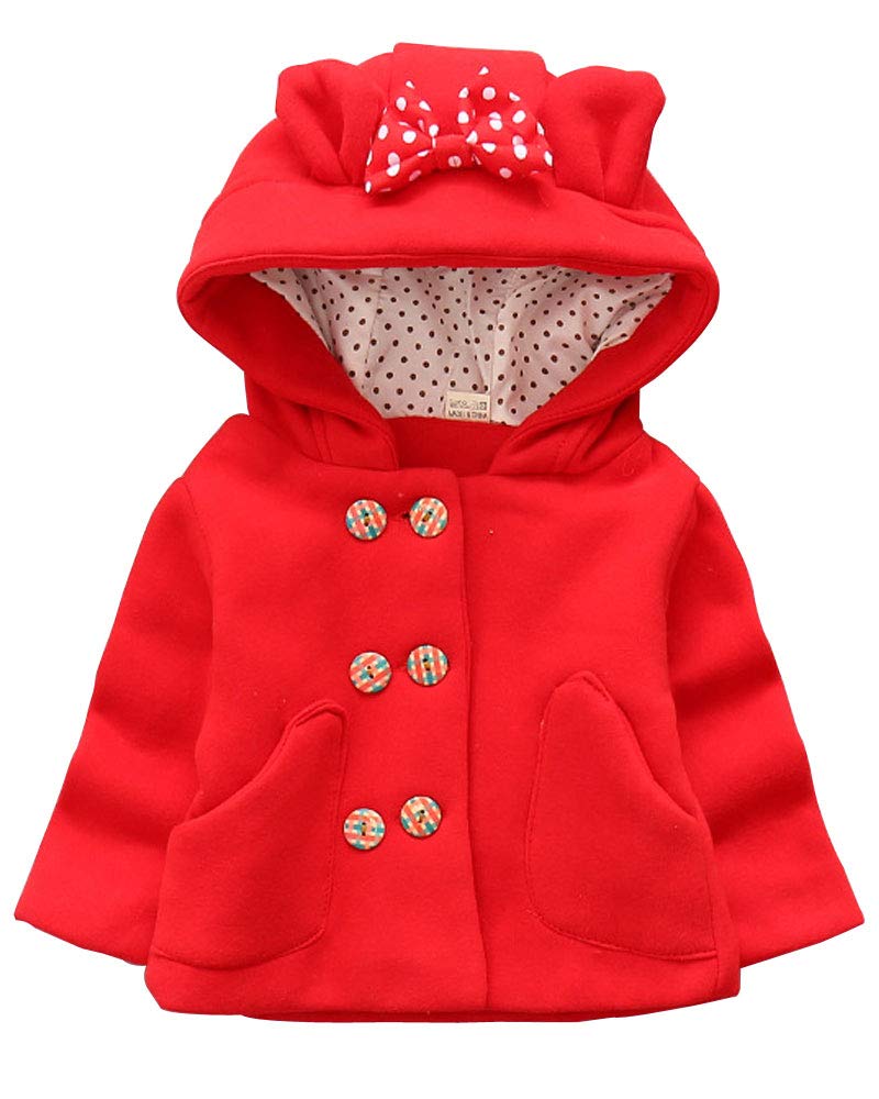 Baby Girl's Toddler Kids Fall Winter Coat Jacket Outerwear with Ears Hoodie