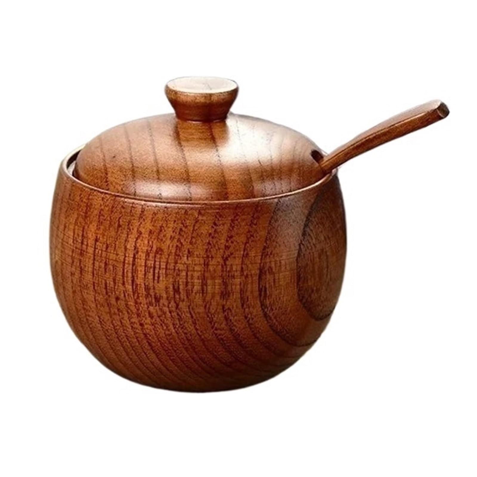 WSQHAO 2Pcs Wooden Seasoning Jar for Condiment