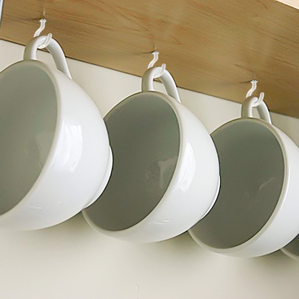 Flash Deals - 60% OFF KUUQA 80 Pieces Vinyl Coated Ceiling Screw Hooks Cup Hooks (6 Sizes)