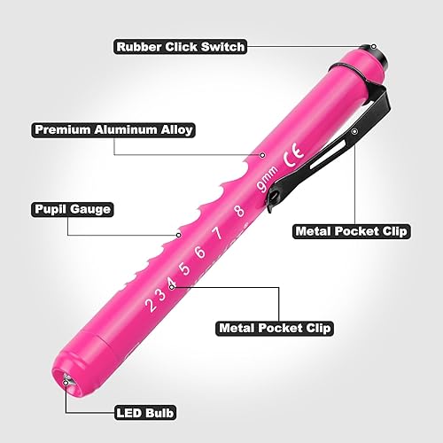 Miniatura 3 de Paquete de 3 unidades de lapicera de luz y tijeras para vendajes para enfermeras - Tijeras médicas y lapiceras de luz para enfermeras con baterías,