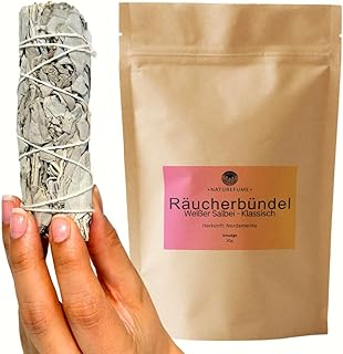 Räucherbündel | Smudge | Räucherwerk | Verschiedene Kräuter und Düfte (Weißer Salbei - 30g)