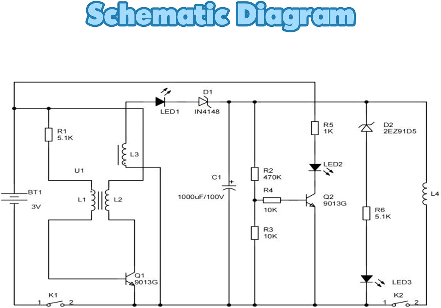 Dimensions of the assembled MiOYOOW Electric Magnetic Transmitter Kit.