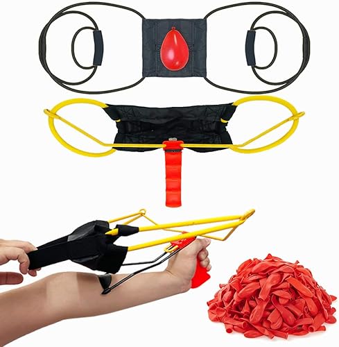 lopfg Waters - Lanzador de globos de aguas de 500 yardas, lanzador de globos de aguas (negro), 1 globo de agua de llenado rápido, autosellado, 500