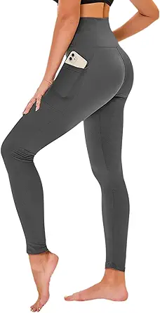 High Waisted Leggings for Women - No See Through Tummy Control Cycling Workout Yoga Pants with Pockets Reg & Plus