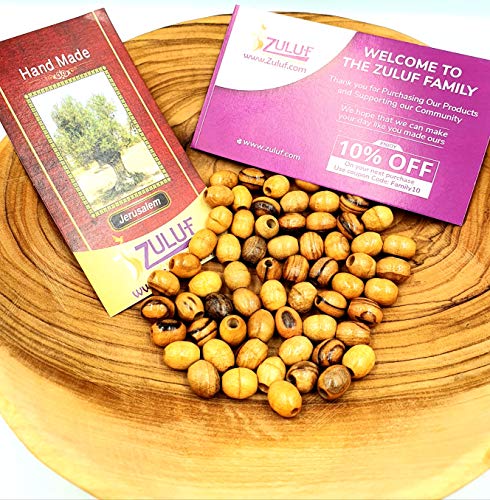 Wooden Beads Holy Land Olivewood Beads 9mm Oval Beads | Rosary Supplies Olive Wood Beads from Israel Palestine Holy Land | with Zuluf Certificate Beading Supplies Holy Land (60)
