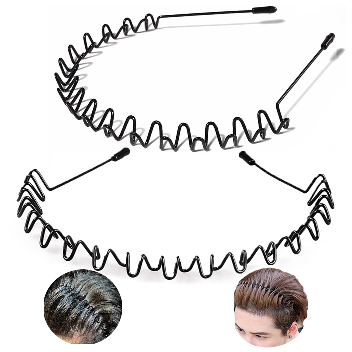 Amazon.com : Metal Headbands Men Hair Bands For Women's Hair Zig Zag  Headbands Metal hair bands Black Hair Holder Hair Hoop Non-Slip Womens  Headband For Washing Face Makeup Hairstyling : Beauty &