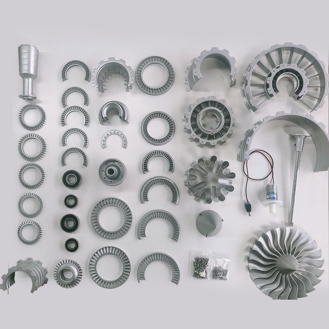 Model silnika spalinowego, 900 turbofanów, silnik do samodzielnego montażu, model silnika samolotowego, fizyka, zabawka eksperymentalna dla dorosłych – 150 szt