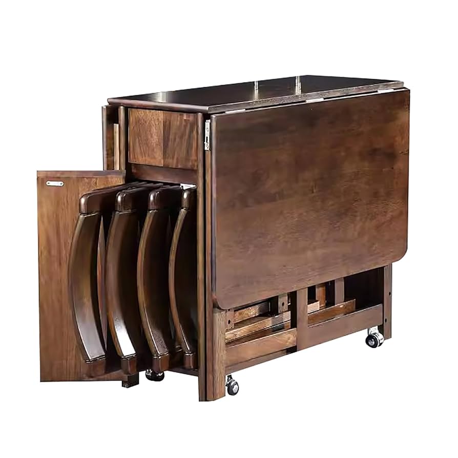 Amazon.com: Solid Wood Folding Dining Table with Storage