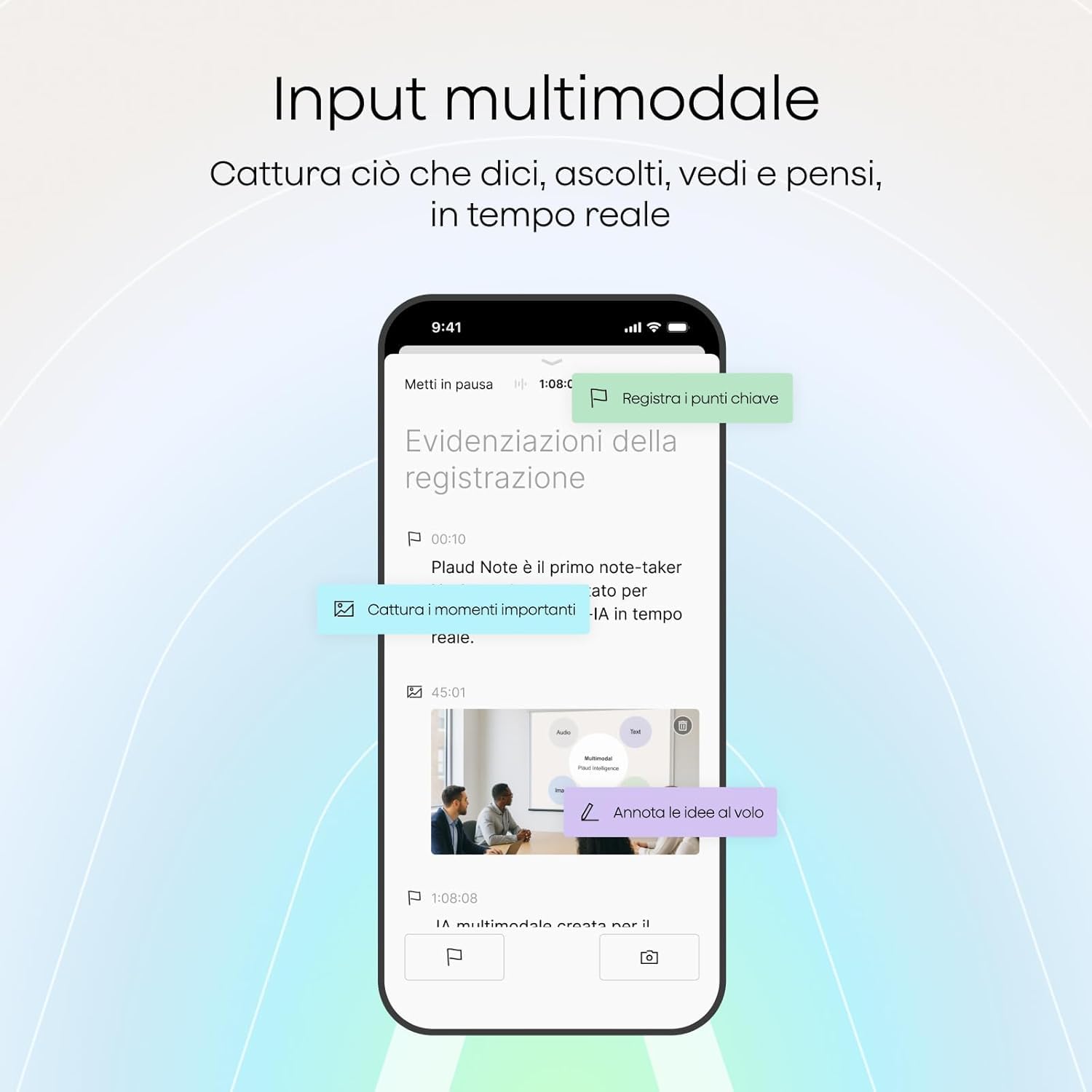 Plaud NotePin S Registratore Vocale AI Pulsante di Registrazione Tattile Audio Digitale Trascrizione Riepilogo Appunti Per Professionisti Riunioni Lezioni con 4 Accessori, Team Plan, Grigio