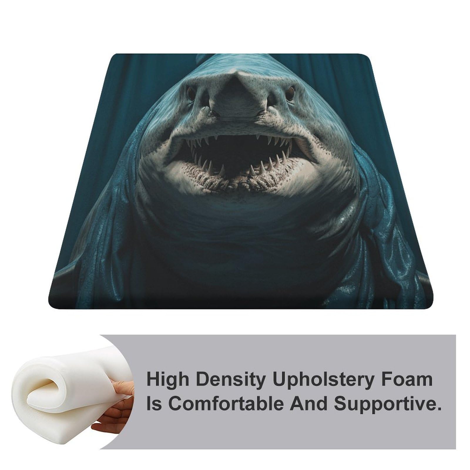 Cojín de meditación con diseño de tiburón que abre la boca, almohada de suelo impresa para yoga, tatami, chimenea, sala de estar
