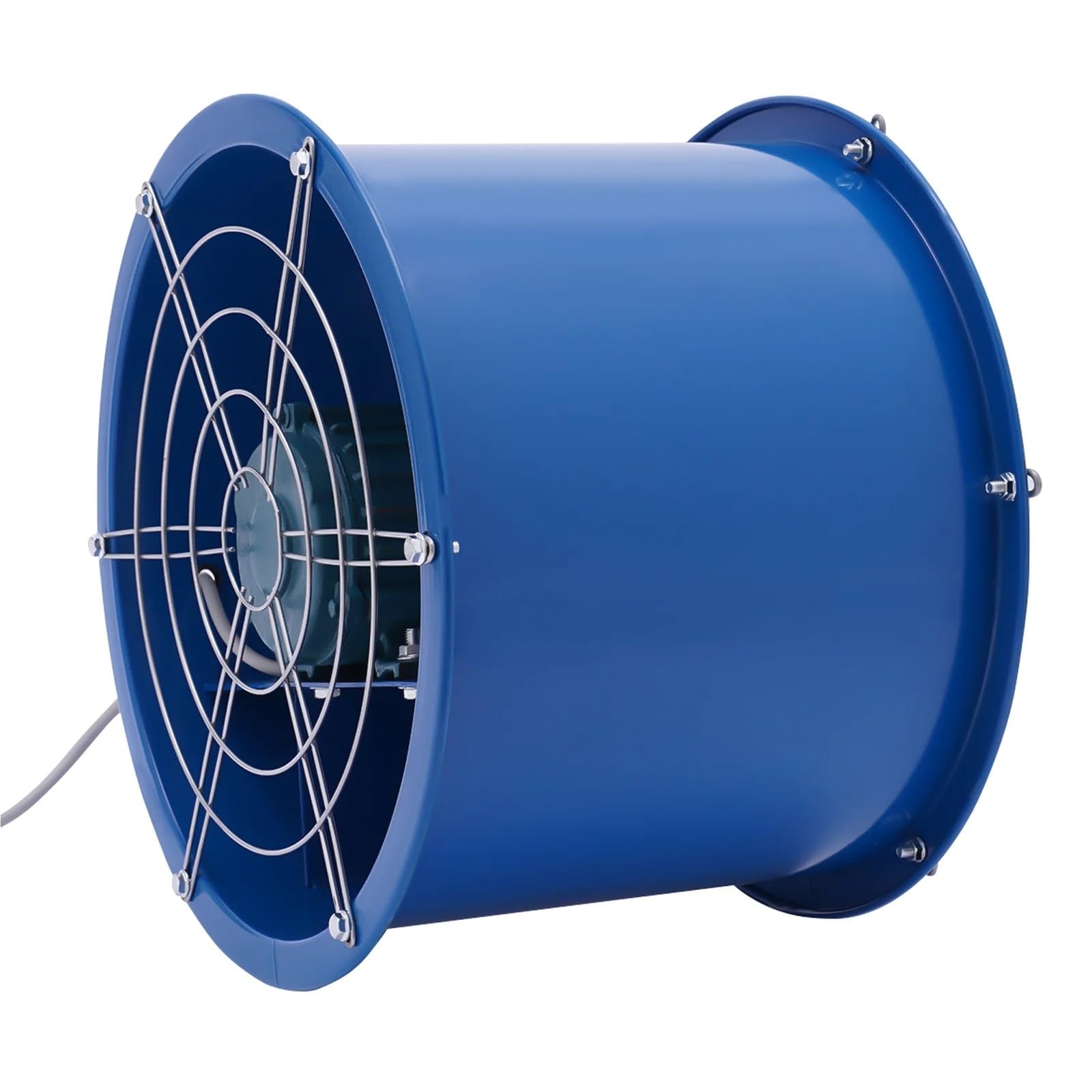 Extractor de aire cilíndrico alta potencia con motor cobre puro, 370 W, 1420 rpm, for cocina y baño, color azul,Ventilación confiable