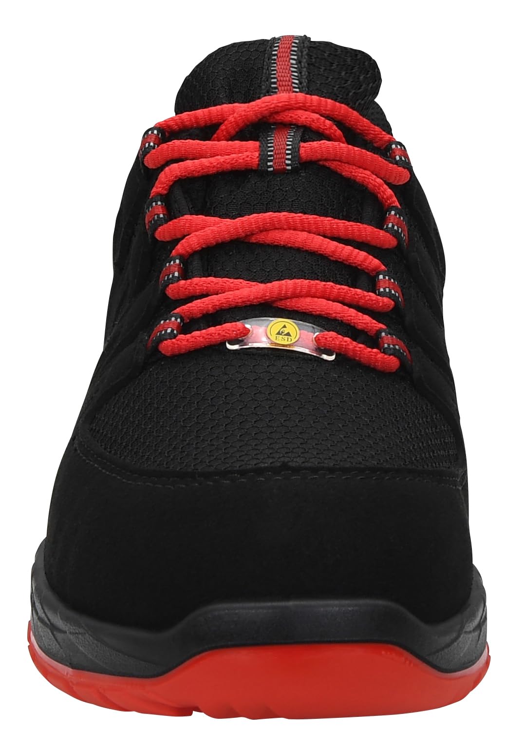 ELTEN Maddox GTX W Black-red Low ESD S3S WR | Sicherheitsschuhe für Damen & Herren, GORE-TEX, Stahlkappe, leicht, atmungsaktiv