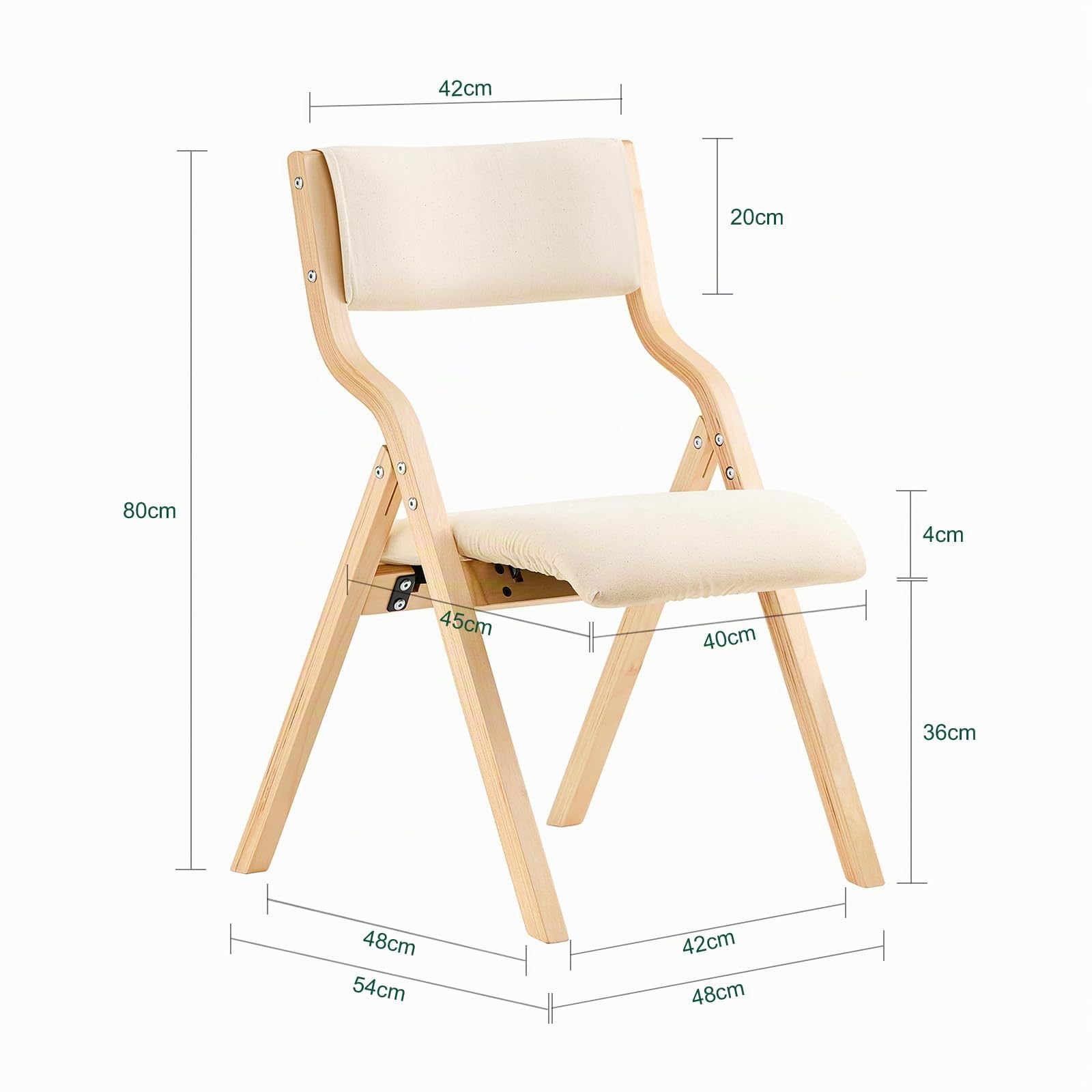SoBuy Chaises Pliantes Tapissées Lot de 2, Chaise de Réunion en Bois avec Assise Rembourrée, Chaise Bureau Chaise Pliable Portable pour Cuisine, Bureau, Salon, Économie d'Espace Blanc FST40-Wx2