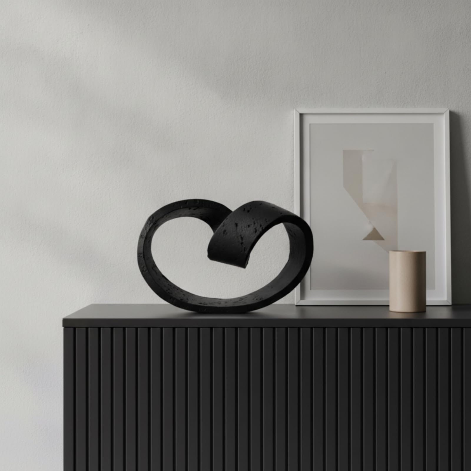 Baoblaze Pieza Geométrica Abstracto con Textura Pétrea Fina para Acentuar coración Rústica en Recibidor Estante y Mueble Entretenimiento, Beige, B, 30 16 17cm