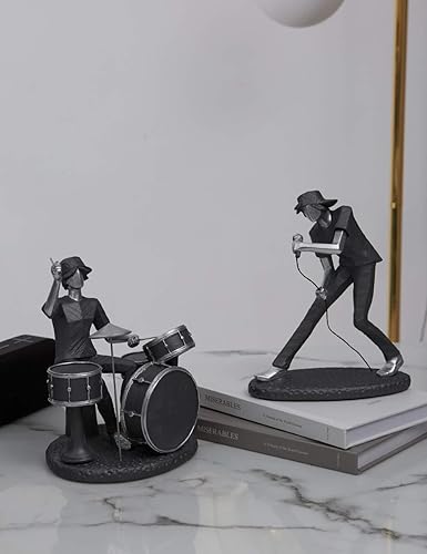 Miniatura 9 de HAUCOZE Estatua de decoración de música, estatua de músico, escultura de piano, regalos para artes caseras, poliresina, 8.5 pulgadas