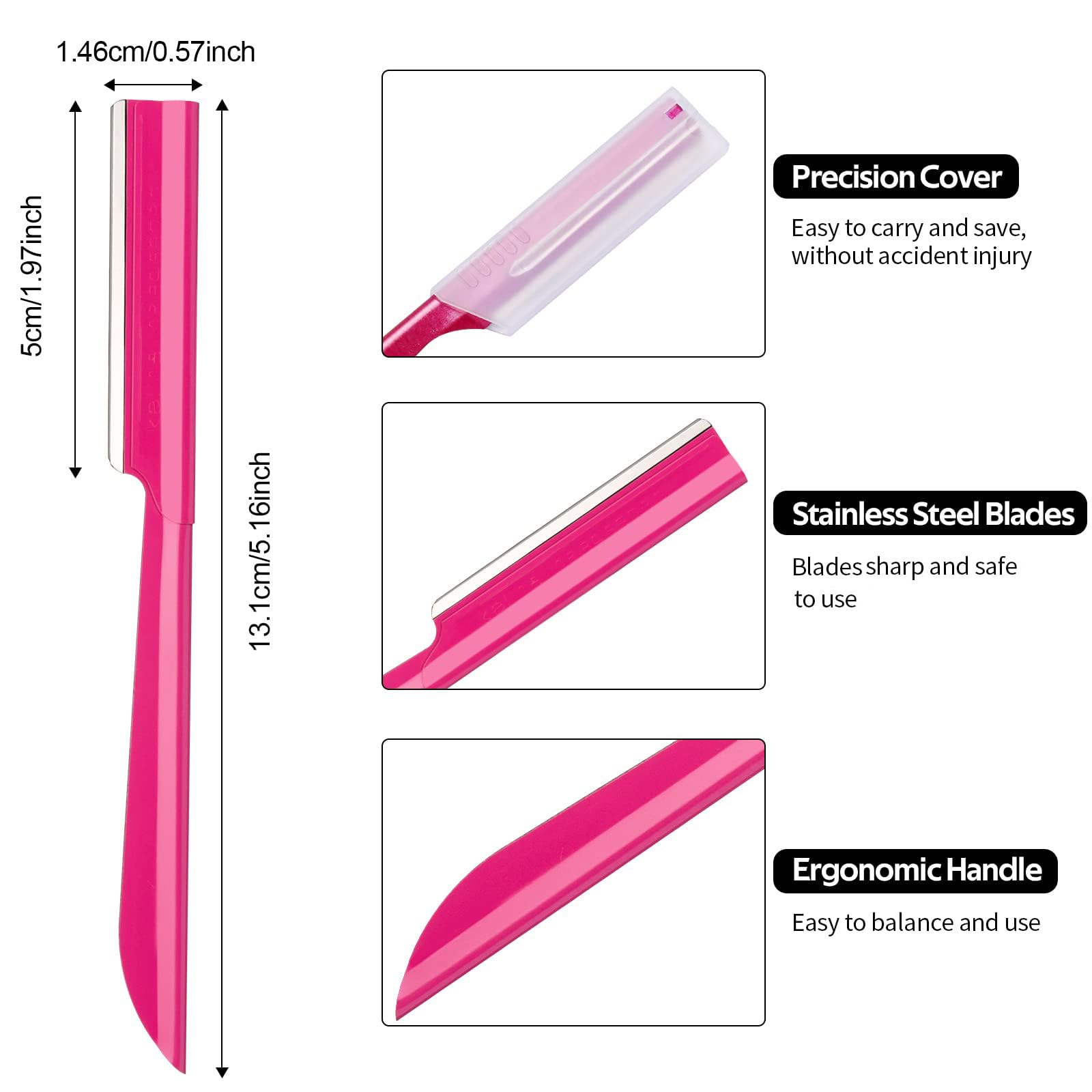 Augenbrauen-Rasierer, Gesichtsrasierer für Damen, Rosa