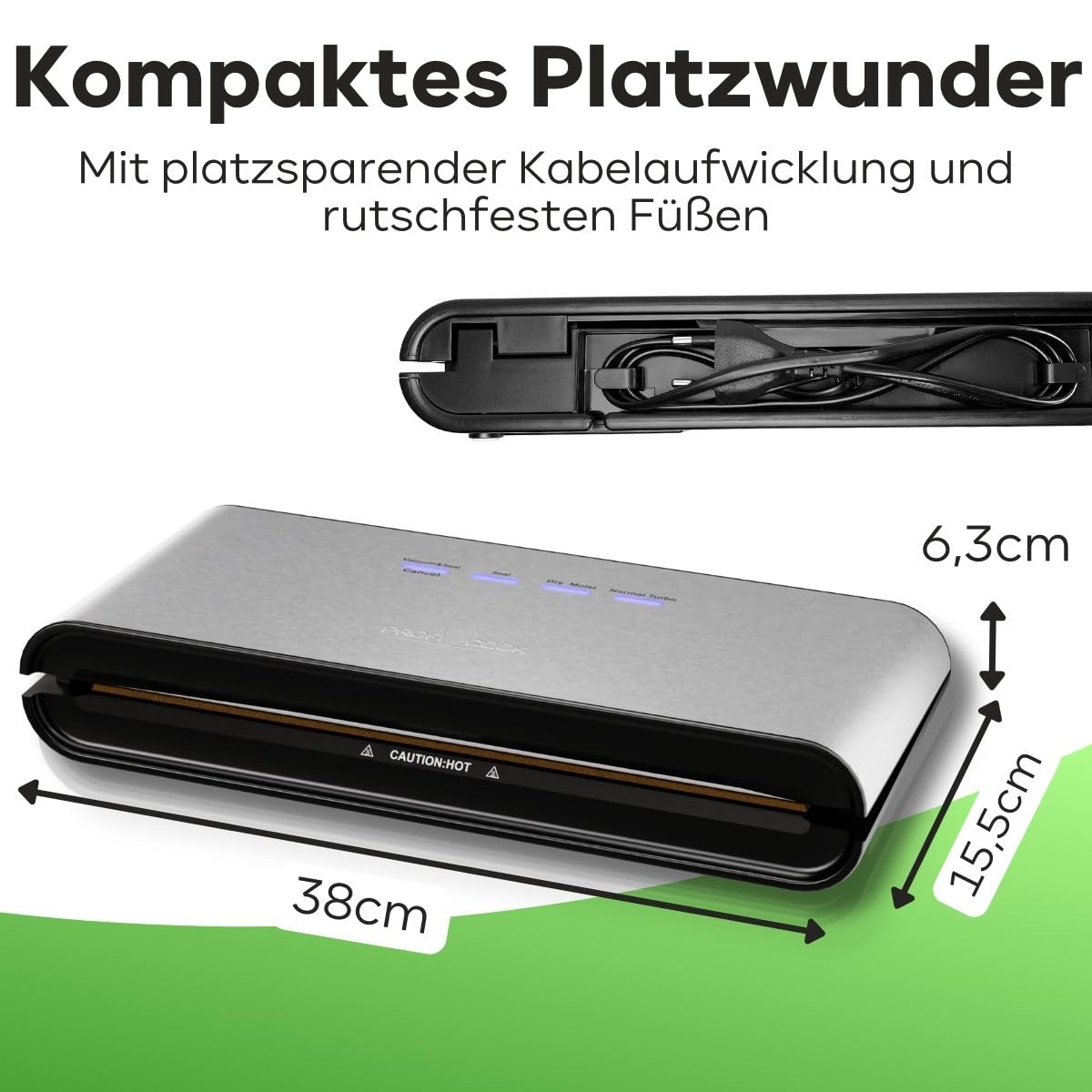 ProfiCook PC-VK 1080 Vakuumierer Vakuumiergerät 12 l/min Saugleistung Sous Vide Folienschweißgerät