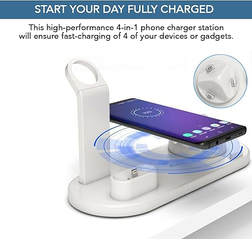 Miniatura 5 de Juicy Chargers - 4 in 1 Wireless Charger Stand Charging Station for iPhone 12 Mini11 Pro MaxXXRXs Max 8 Plus Galaxy Airpods Pro21 Charging Pad for