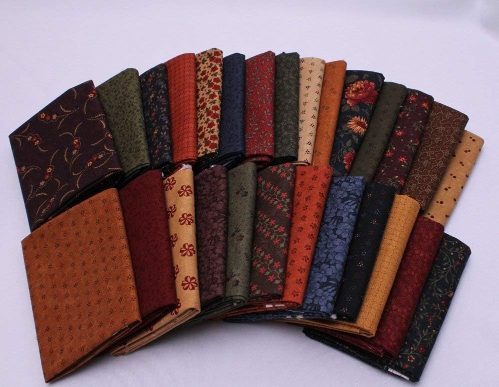 10 Fat Quarters - Kansas Troubles by Moda Fat Quarter Bundle Calico Floral Flowers Classic Reproduction Style Quality Quilters Assorted Cotton Fabrics M228.05