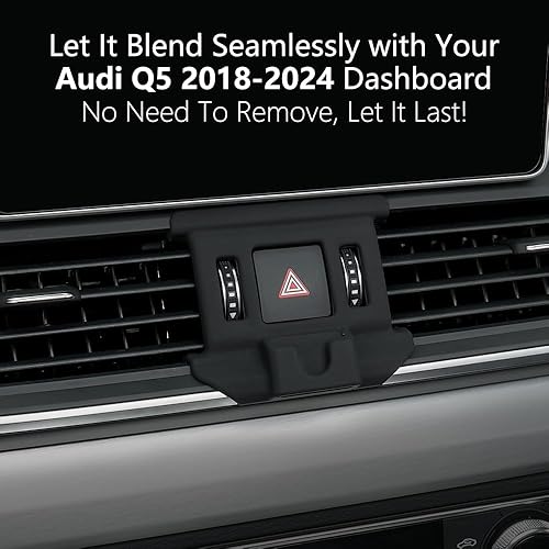 Miniatura 5 de CLEC Soporte de teléfono de coche apto para Audi Q5 2024-2018, Audi SQ5 2024-2018 apto para Magsafe giratorio 20 fuertes magnéticos soporte de