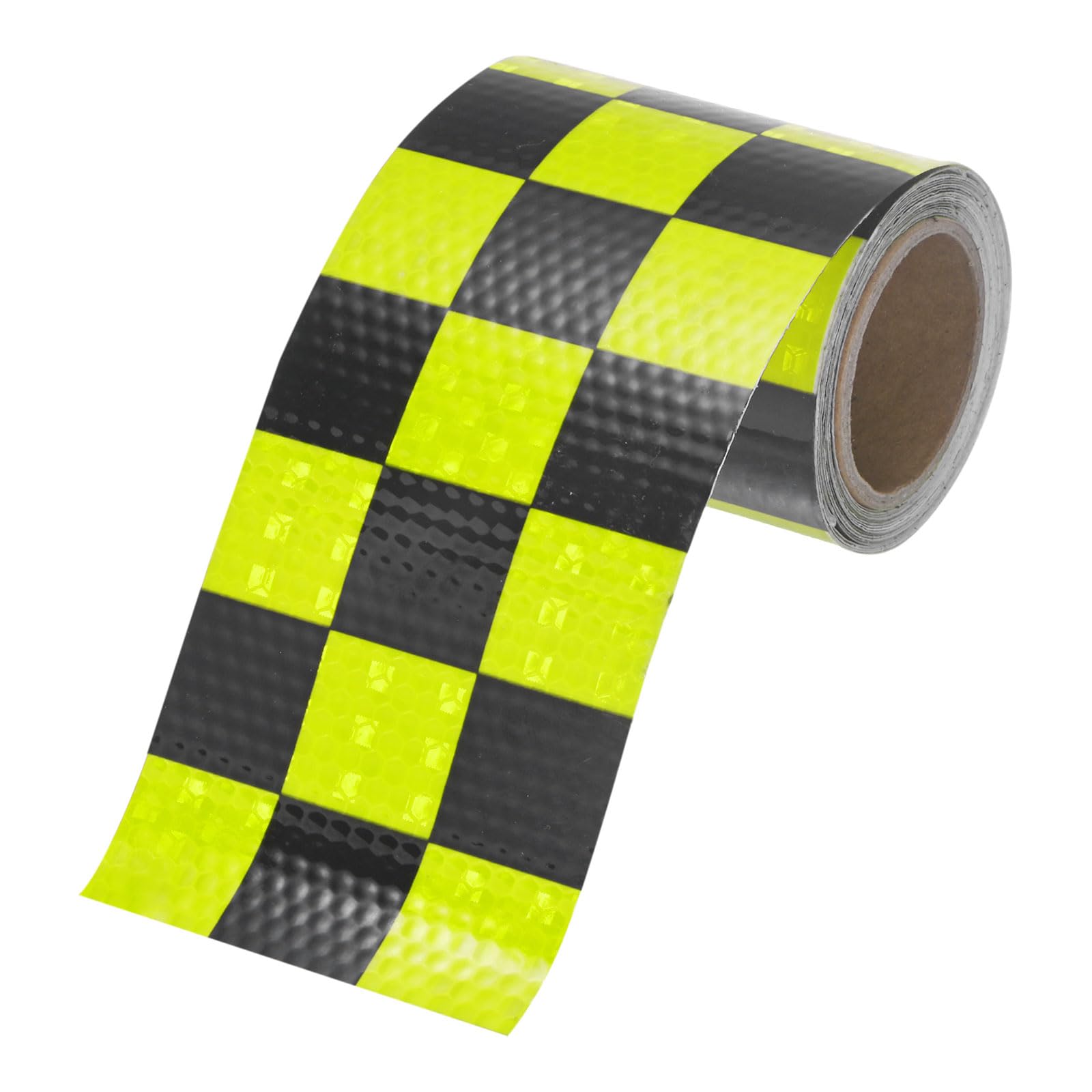 M METERXITY Reflective Tape, 3 Inch x 10 Feet Shining Star Square Yellow & Black Waterproof High Visibility Self-Adhesive Tape for Trailers/Trucks/Apparel, Outdoor Warning Signs