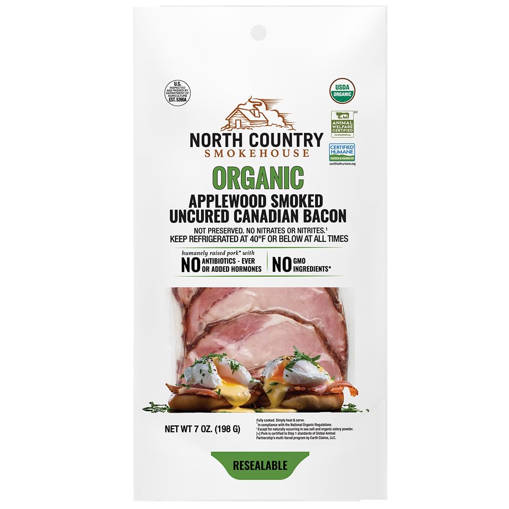 North Country Smokehouse, Organic Uncured Canadian Applewood Smoked Bacon, 7 oz | Mubboo