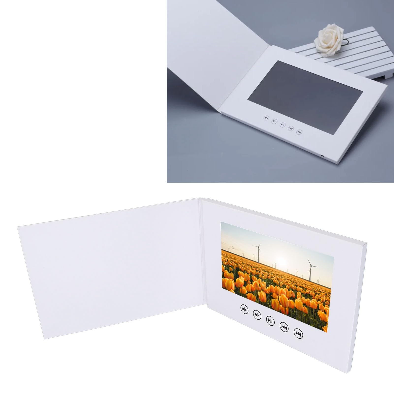 Socobeta Tarjeta de Felicitación con Vídeo LCD de 10 Pulgadas, Reproducción HD para Eventos Corporativos de Aniversario de Boda