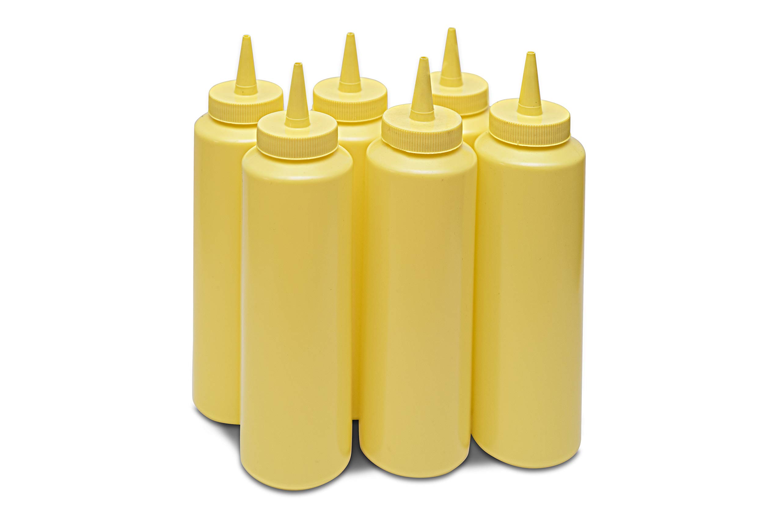 THW®355 ML 12 oz Plastic Squeeze Bottles for Ketchup BBQ Sauce Syrup Condiments Mustard Mayo Hot Sauce Olive Oil Dressing, Yellow- Pack of 6 Pieces (B01H1Y692K) Amazon Price History, Amazon Price Tracker