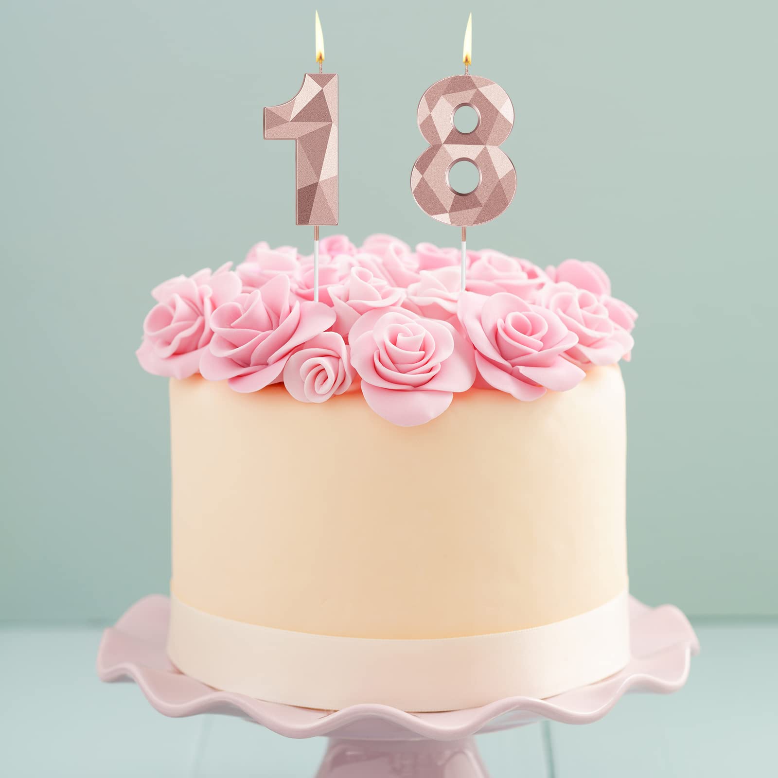 Vela De 18 Cumpleaños Con Corona Dorada – Decoración De Pastel En Número 18 Ideal Para Hombres Y Mujeres