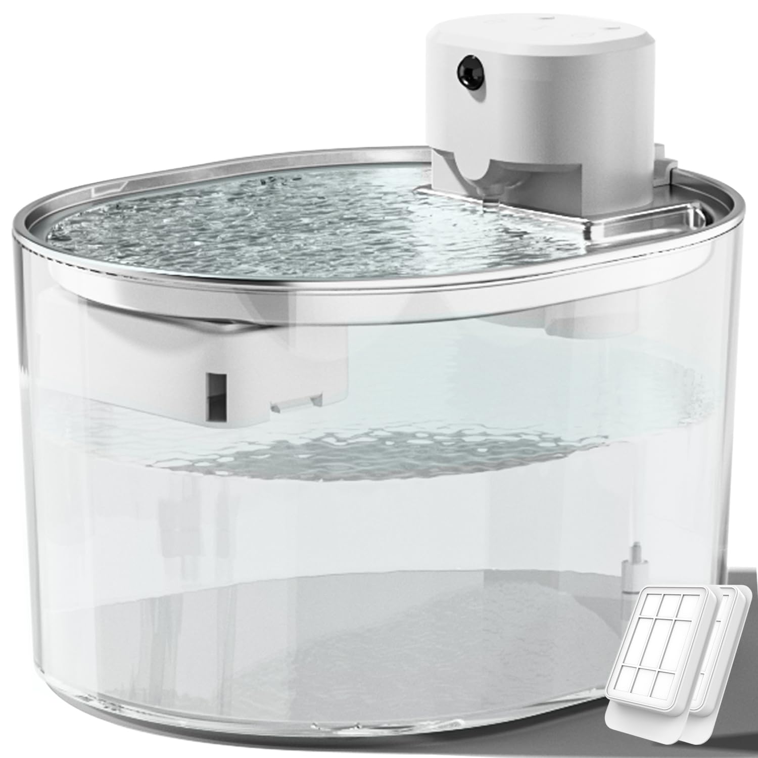 Cat Water Fountain, 88oz/2.6L Ultra Quiet Pump Cat Drinking Waterer with 3 Large Filters 5 Layers Circulating, BPA-Free Automatic Pet Visible Water Level Dog Water Dispenser, Cat Water Bowl