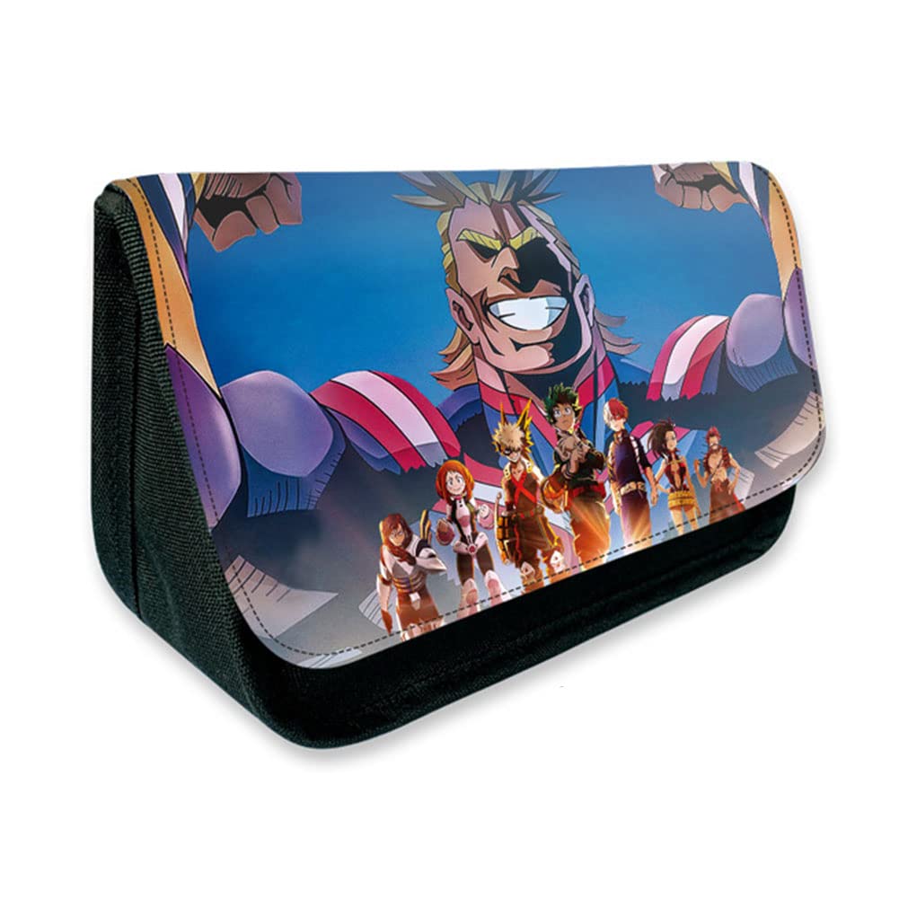 Zhongkaihua My Hero Academia Pencil Case Anime Midoriya Izuku/Todoroki Shouto Large Capacity Stationery Box Pencil Case Double Canvas Pen Pouch for Unisex Student Gift