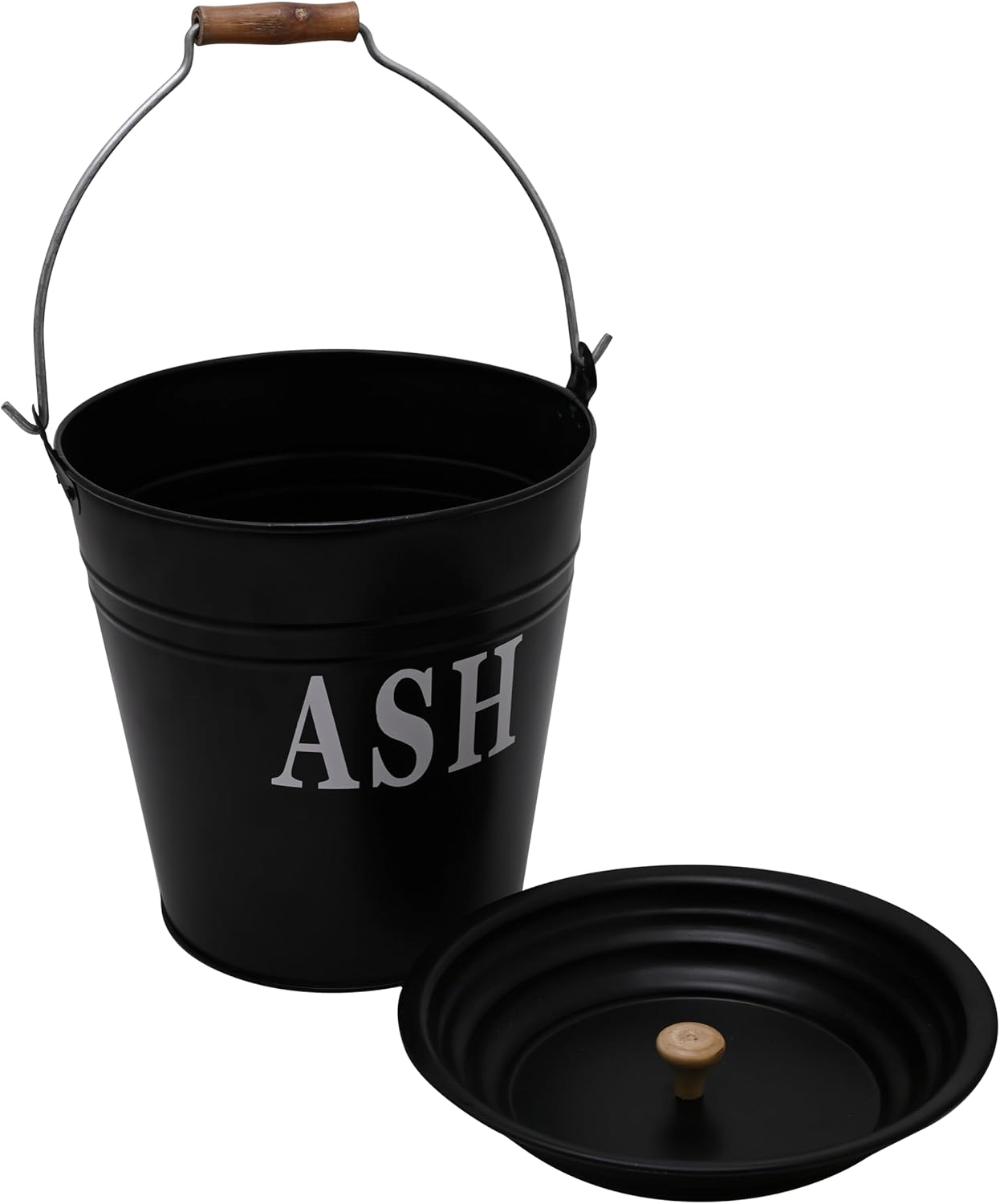 SWL 9 Litre Black Ash Bucket Galvanised Steel Coal Fire Ash Bucket